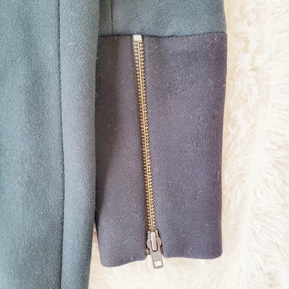 Madewell City Grid Asymmetrical Zip Wool Coat - Picture 7 of 8